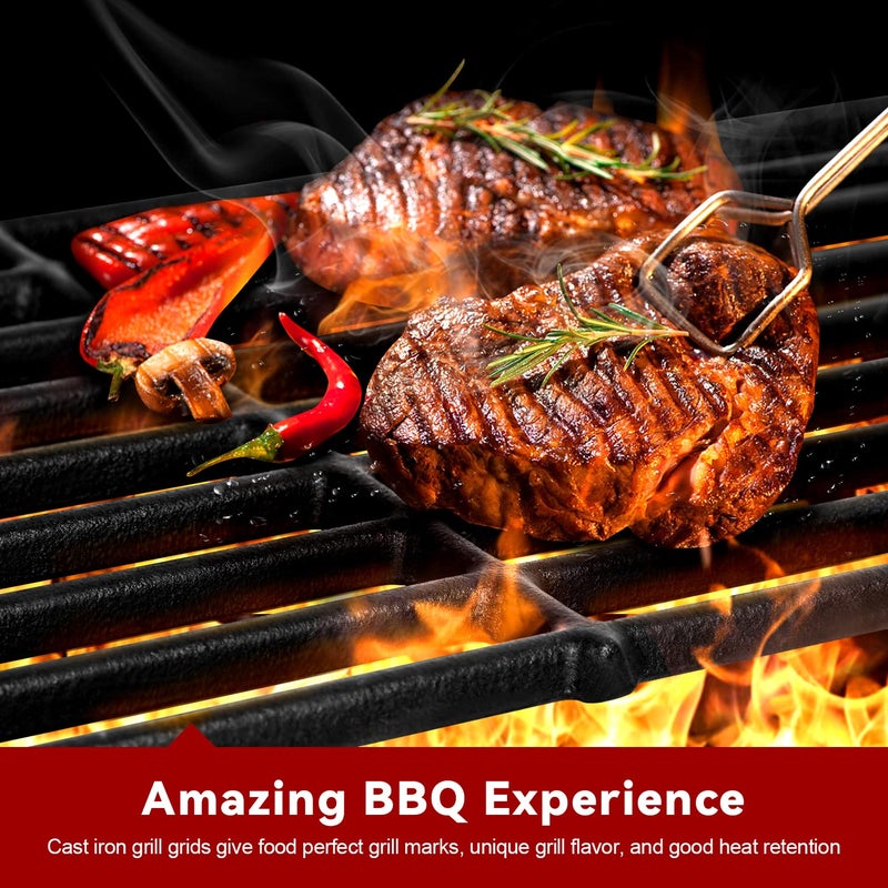 GGC بدائل شوايات GGC لشاحنات Chargriller 3001، 5050، 3008، 3030، 3725، 4000، 5252، King Griller 3008، 5252 وغيرها، 3 قطع من شوايات الطهي المصنوعة من الحديد الزهر (19 3/4" × 6 3/4" لكل منها) - Image 4